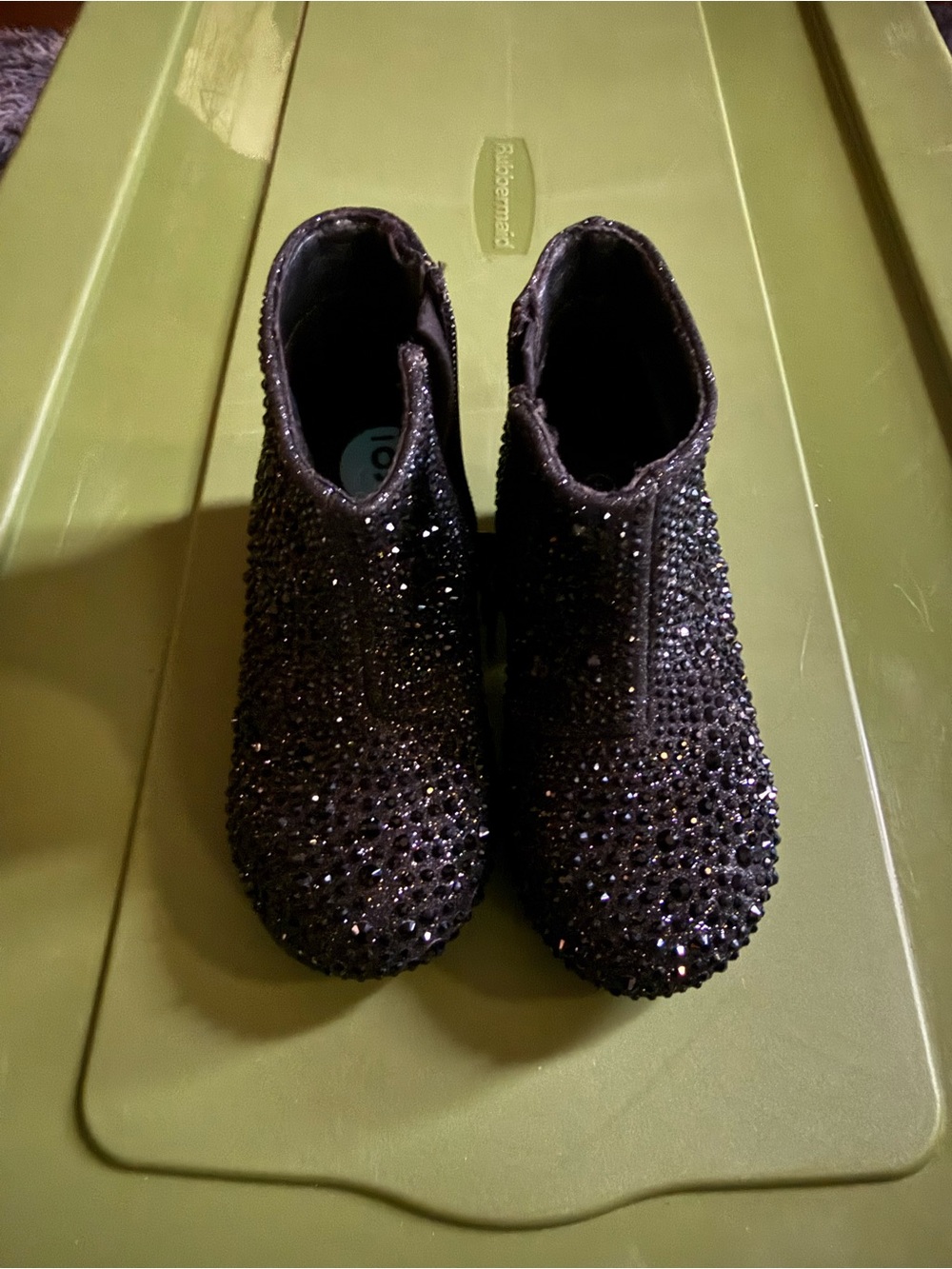 Link Black Rhinestone Kids' Ankle Boots